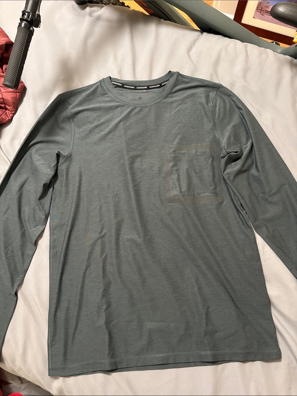 Outerknown Slate Gray Long-Sleeve Pocket Tee